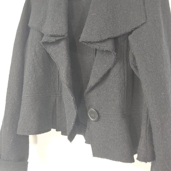 Black Wool Crop Coat Essentials by ABS Womens Sz M - Picture 5 of 5